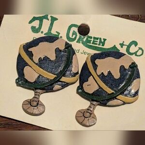 New Vintage .L. Green & Co. Globe Earrings Post